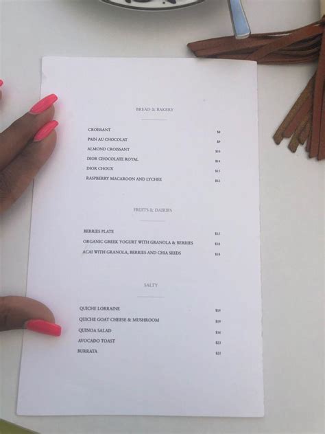 dior café miami menu prices